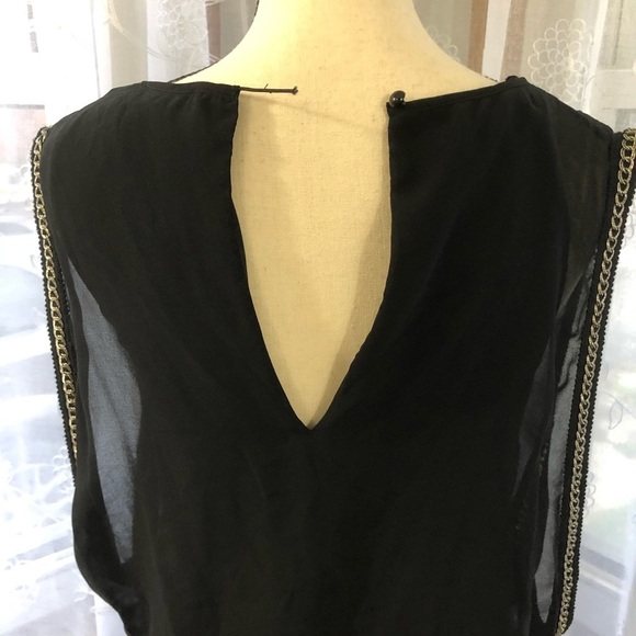 🎄Black collection  v neck beaded design dress SZ M - Picture 9 of 14